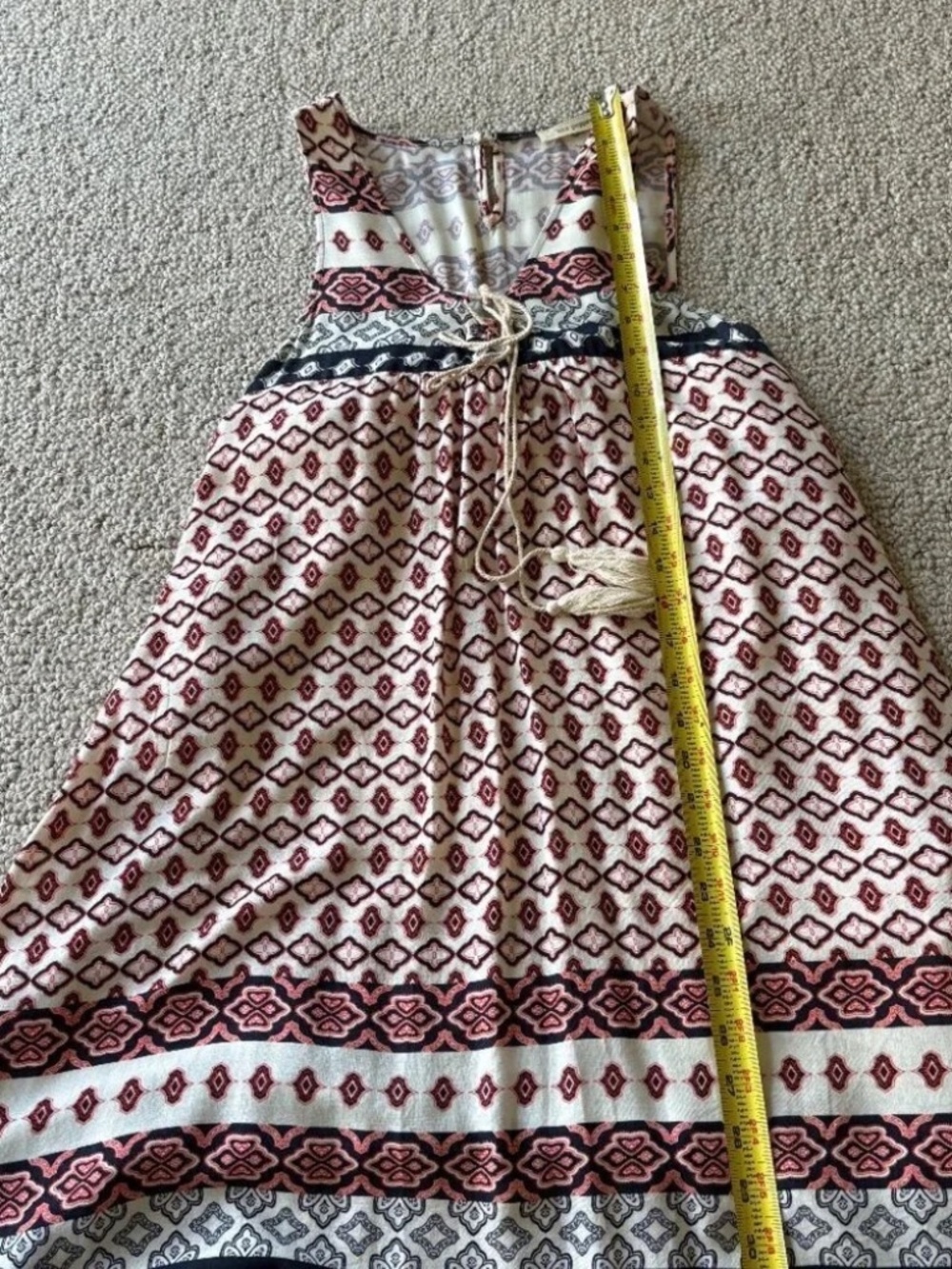 Blu Pepper Boho Babydoll Sundress | Tassel Tie Festival Beach Dress Small Boho - Picture 9 of 9